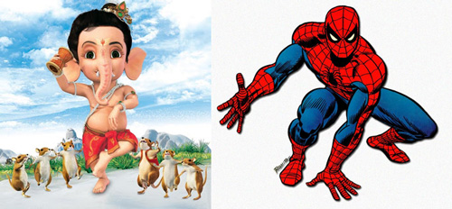 Ganesha und Spiderman - für Kinder zwei gleichwertige Superhelden! - 17 Sep 13