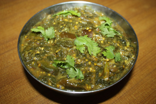 Baingan Palak - Recipe for Eggplant in Spinach - 20 Jun 15