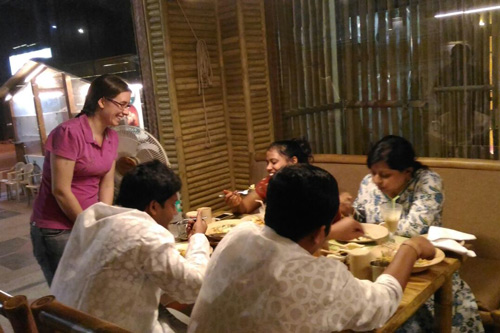 Our German Waitress in Ammaji's Ayurvedic Restaurant - 26 Aug 16
