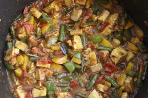 Read more about the article Ayurvedic Mixed Vegetable Recipe – Bell Peppers, Beans and Tofu in Tomato – 23 Jul 11